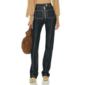 High-Waisted Black Denim Trousers